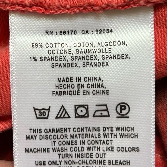 Anthropologie Women’s Relaxed Chino Cropped Pink Rose Size 31 New With Tag - Picture 15 of 16